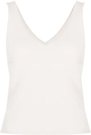 V-neck cashmere tank top