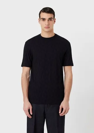Jacquard stretch viscose-blend crew-neck T-shirt