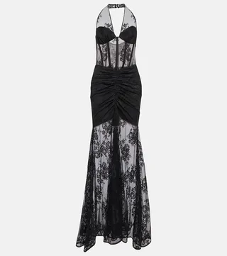 Bustier floral lace gown