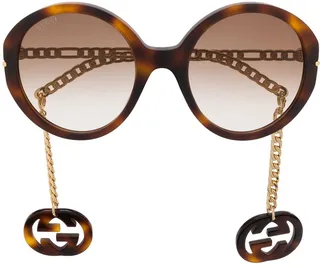 Detachable-Charm Oversize-Frame Sunglasses