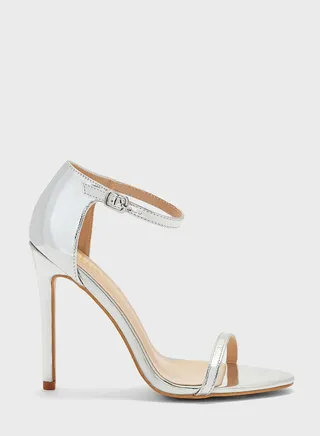 Ankle Strap Satin Heeled Sandal
