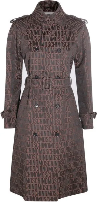 Moschino All-Over Logo Trench Coat