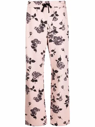 Rose-Print Track Pants