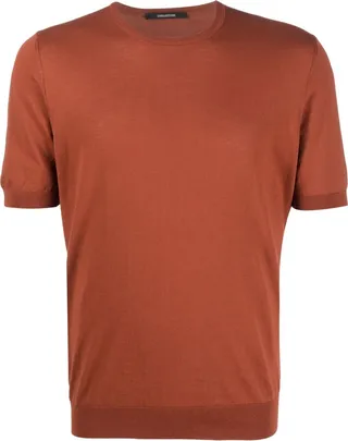 fine-knit short-sleeve T-shirt