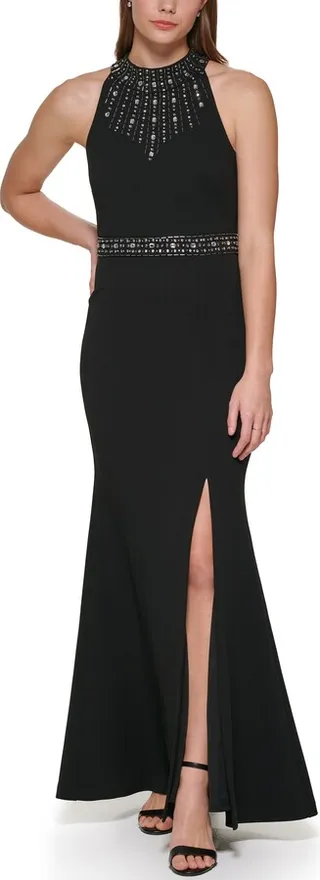 Embellished Halter-neck Gown