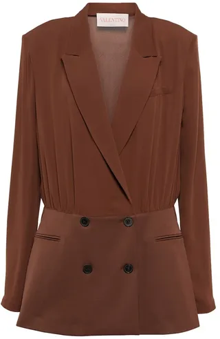 Silk georgette and wool minidress
