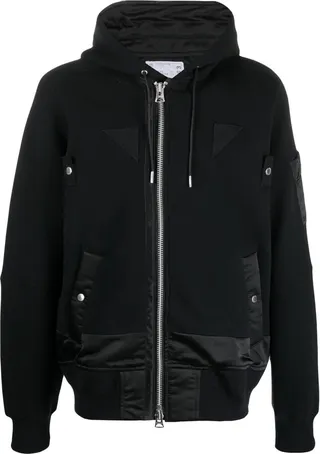 Panelled Hooded Bomber Jacket