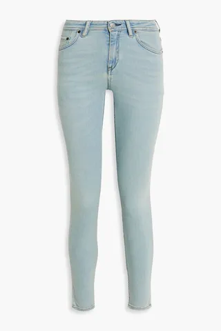 Climb faded low-rise skinny jeans