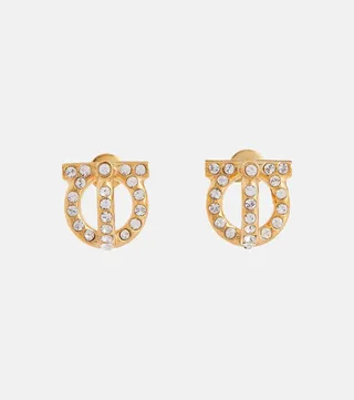 Gancini crystal-embellished earrings