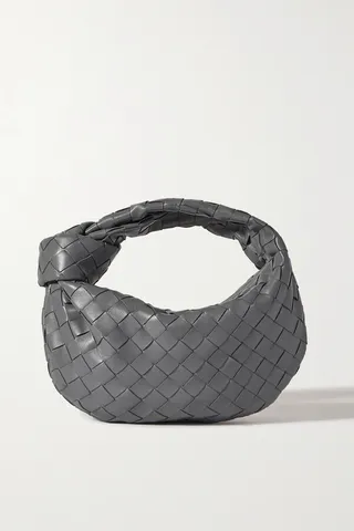 Bottega Veneta - Jodie Mini Knotted Intrecciato Leather Tote - Gray