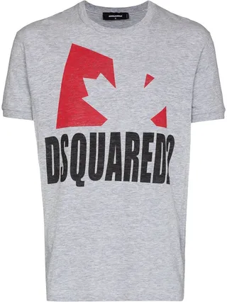 Leaf print short-sleeve T-shirt