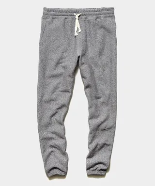 Issued By: Garment Dyed Fleece Sweatpant in Salt and Pepper