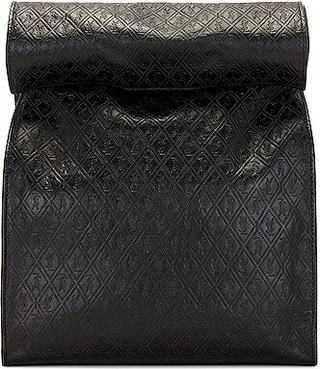 Saint Laurent Monogram Embossed Pouch in Black