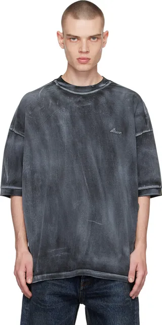 We11done Black Washed Print T-Shirt
