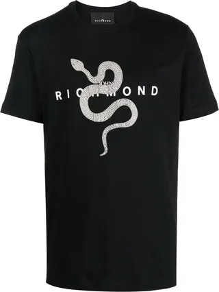snake logo-print T-shirt