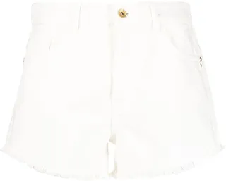 High-Waisted Twill Shorts