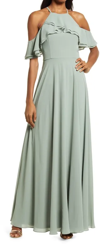 Stun & Only Ruffle Off the Shoulder Dress