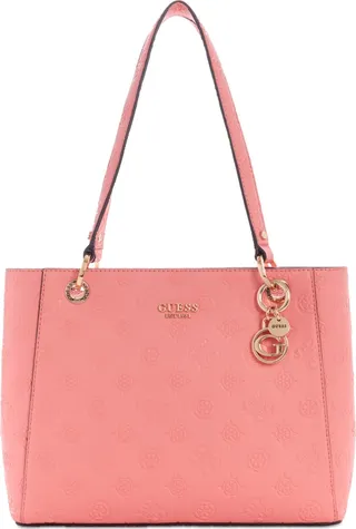 Guess Galeria Noel Debossed Peony Monogram Small Tote