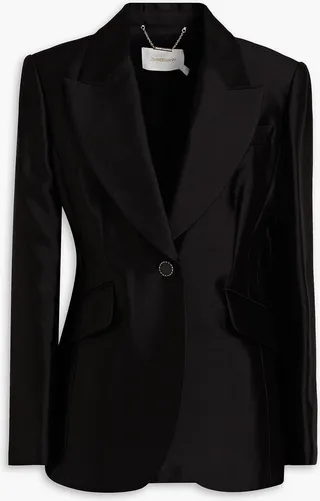 Wool and silk-blend blazer