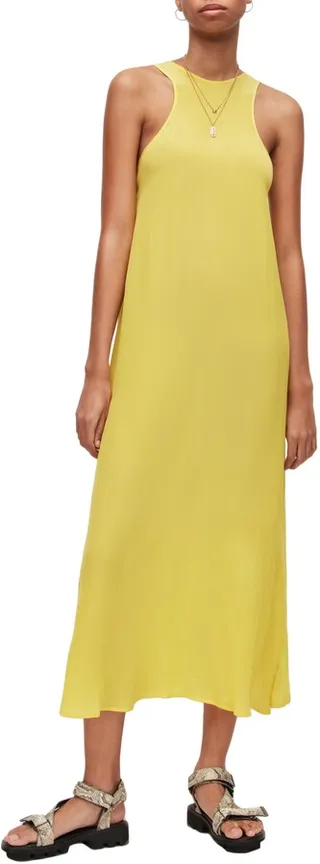 Cerellia Halter Neck Satin Midi Dress