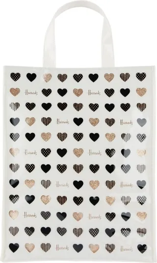 Harrods Medium Glitter Hearts Shopper Bag