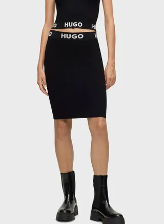 Logo High Waist Skirt