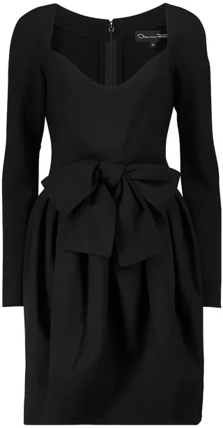Bow-trimmed crepe minidress