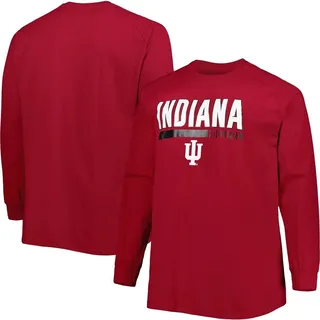 Men's Crimson Indiana Hoosiers Big and Tall Two-Hit Raglan Long Sleeve T-shirt
