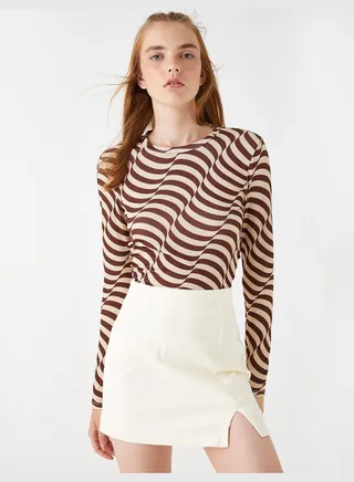 Slit Front Mini Skirt