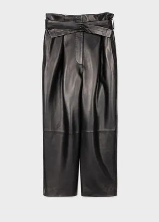 Women's Black Leather Trousers