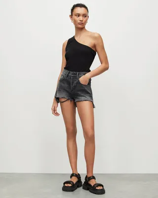Heidi Denim Shorts - Washed Black