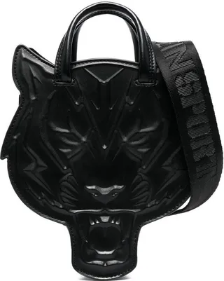 Tiger-Head Leather Tote Bag