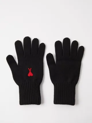 Ami De Cœur-logo Wool Gloves