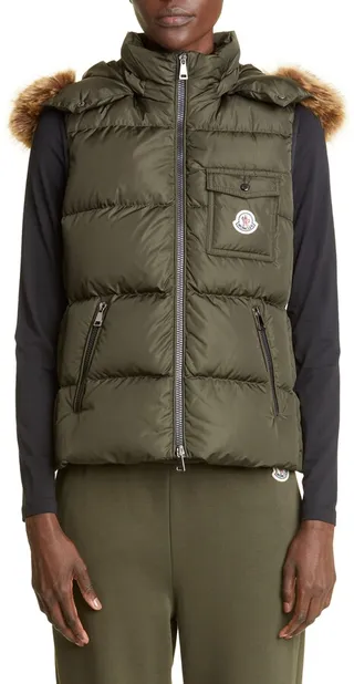 Bairon Nylon Laqué Down Puffer Hooded Vest