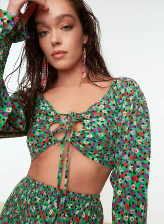 Cropped Top & Skirt Set