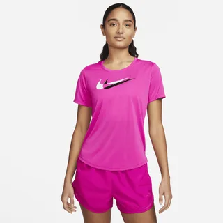 Nike Women's Dri-FIT Swoosh Run Short-Sleeve Running Top in Pink