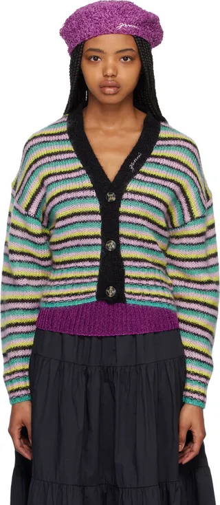 GANNI Multicolor Striped Cardigan