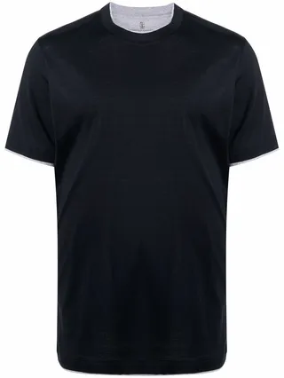 layered-effect T-shirt