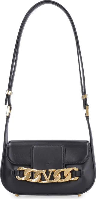 Vlogo Chain Leather Shoulder Bag