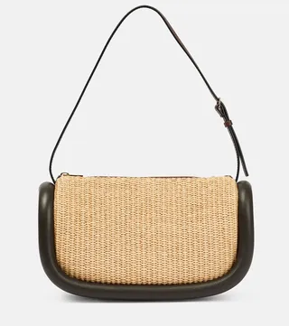 Bumper Small raffia shoulder bag