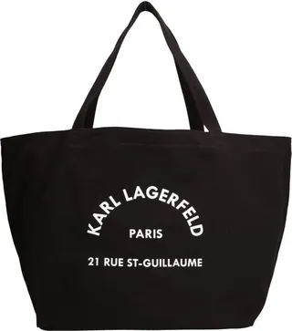 Karl Lagerfeld Logo Printed Tote Bag