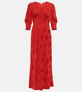 Zadie floral jacquard midi dress