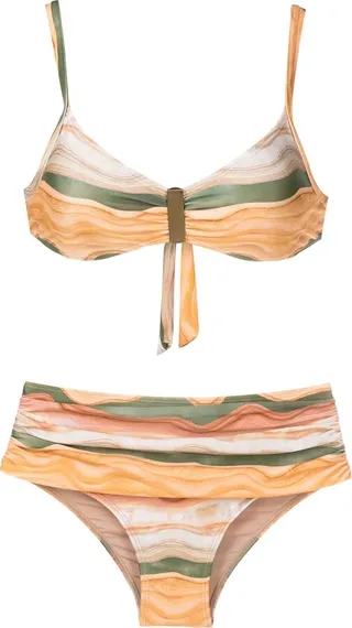 Anne stripe-pattern bikini set