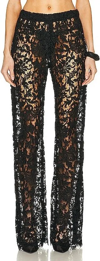 Saint Laurent Straight Leg Pant in Black