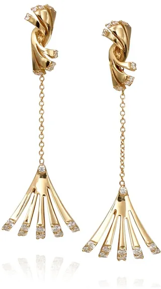 Ventaglio 18k Diamond Fan-Drop Earrings