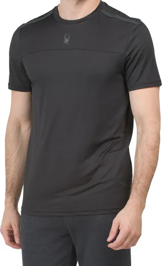 Center Logo Performance Tee With Shoulder Taping