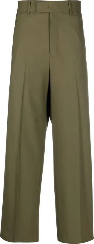 Pleat-Detail Wide-Leg Trousers
