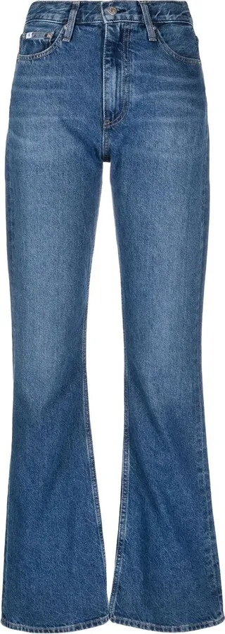 Logo-Patch Bootcut Jeans