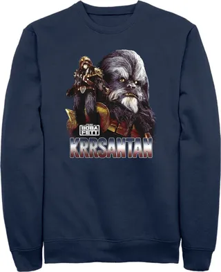 Men's Star Wars: The Book of Boba Fett Krrsantan the Wookiee The Twins Protector Sweatshirt - Navy Blue - 3X Large