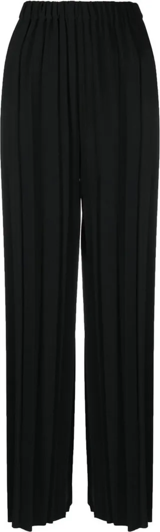 Elasticated-Waist Straight-Leg Trousers